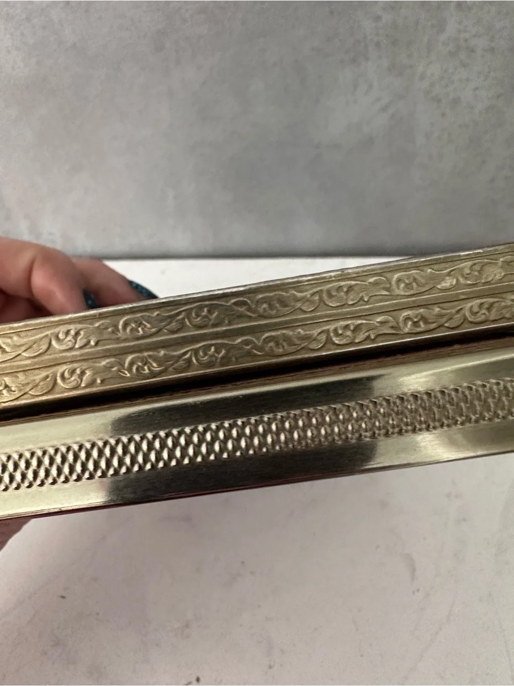 2 Vintage Ornate Gold Metal 1 FOOTED Photo Frame Tabletop 5x7